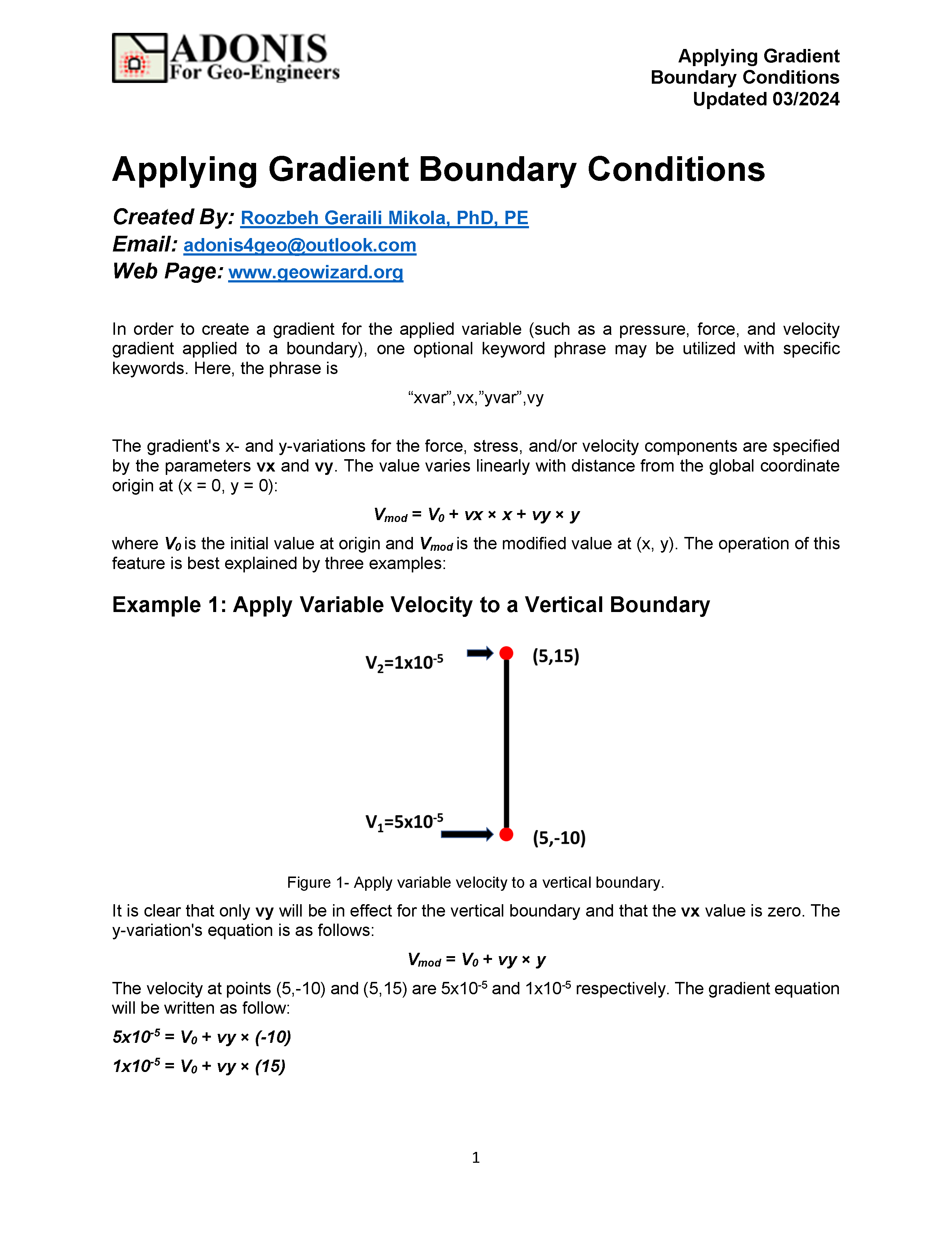 Applying Gradient Boundary Conditions